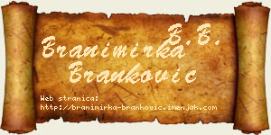 Branimirka Branković vizit kartica